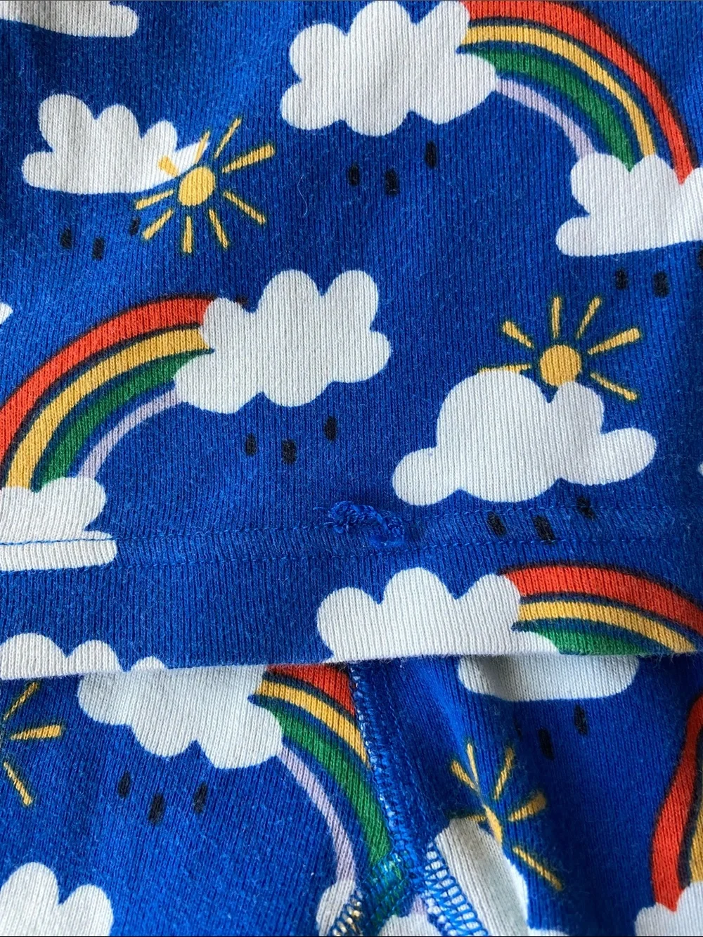 Hanna Andersson Royal Blue Rainbow & Cloud Pajama Set